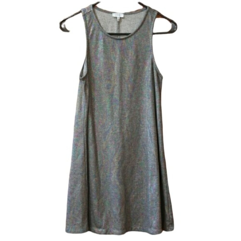 Tobi Gasoline Rainbow Glitter Tank Dress Small - Sleeveless A-Line Mini Glam
